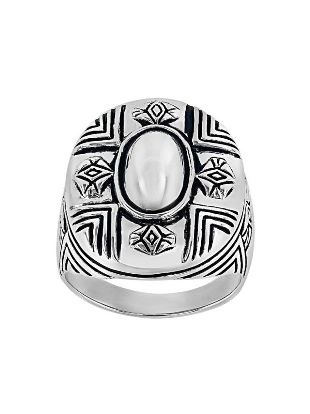 JTV Southwest Style Oxidized Sterling Silver Statement Ring Size 7